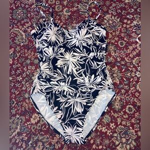 Floral Black and White onepiece Swimsuit